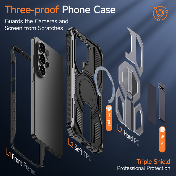 Ochranné pouzdro s podstavcem kompatibilní s MagSafe pro Samsung Galaxy S26 Ultra