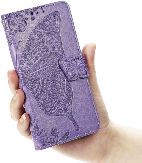 Klopové pouzdro pro Realme Note 70T 4G, Butterfly, fialové