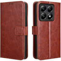 Klopové pouzdro pro Xiaomi 14T Pro, Crazy Horse Wallet, hnědé