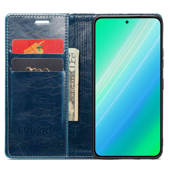 Klopové pouzdro pro Samsung Galaxy A54, ERBORD Waxy Wallet, modré