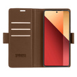 Pouzdro pro Xiaomi Redmi Note 13 Pro 4G / Xiaomi Redmi Note 14S / Xiaomi Poco M6 Pro 4G, ERBORD Glossy Litchi, flipová peněženka, hnědé