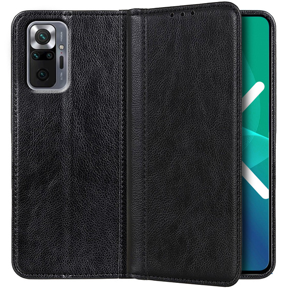 Pouzdro pro Xiaomi Redmi Note 10 Pro, Wallet Litchi Leather, černé