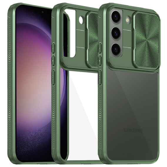 Pouzdro pro Samsung Galaxy S23 Plus, Slide Camera, zelené