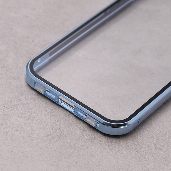 Pouzdro pro iPhone 13, Magnetic Dual Glass, modré