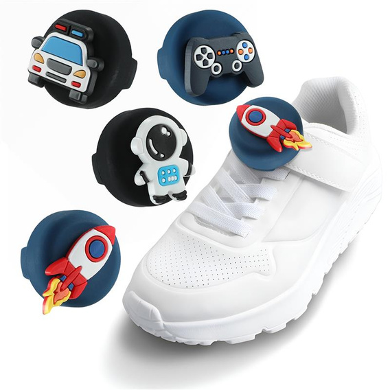 Sada 4x pouzder pro Apple AirTag s motivem chlapce - modrá / černá