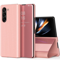 Pouzdro pro Samsung Galaxy Z Fold 5 5G, Clear View, růžové rose gold