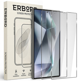 2x tvrzené sklo pro Samsung Galaxy S24 Ultra, ERBORD 9H Hard Glass na displeji