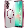 Pouzdro pro Samsung Galaxy A26, Electro MagSafe, růžové rose gold + sklo na displej