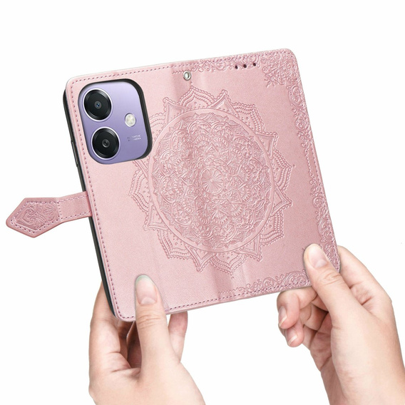 Klopové pouzdro pro Oppo A40 / Oppo A40m, Mandala, růžové rose gold