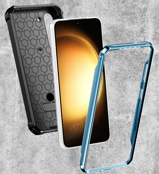 Pouzdro pro Samsung Galaxy S23, Heavy Duty Ring Belt Clip, modré