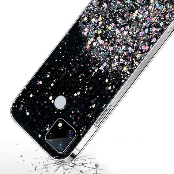 Pouzdro pro Realme 7i, Glittery, černé