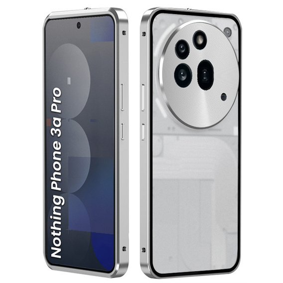 Pouzdro pro Nothing Phone 3a Pro, Frame Case, stříbrné