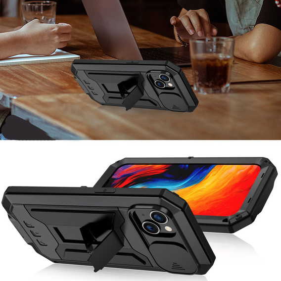 Pancéřové pouzdro pro iPhone 14, R-JUST CamShield Slide, černé