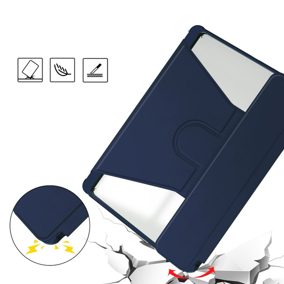 Pouzdro s klávesnicí pro iPad Pro 11" 2024 (5 gen.), Rotary 360° Leather, námořnicky modré