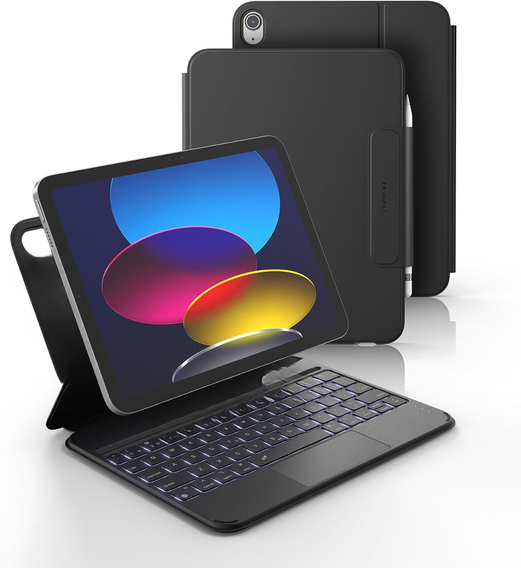 Pouzdro s klávesnicí pro iPad 11" 2025 A16 (11 gen.) / iPad 10.9" 2022 (10 gen.), Dexnor Magnetic Keyboard Touchpad, černé