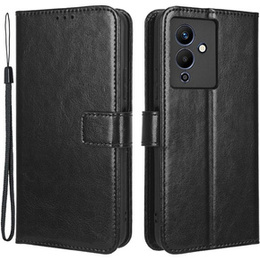 Klopové pouzdro pro Infinix Note 12 5G, Crazy Horse Wallet, černé