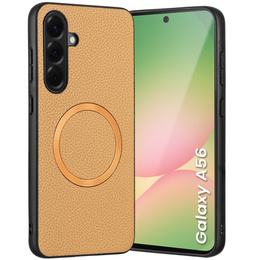 Pouzdro pro Samsung Galaxy A56 5G, Leather Hybrid MagSafe, zlaté