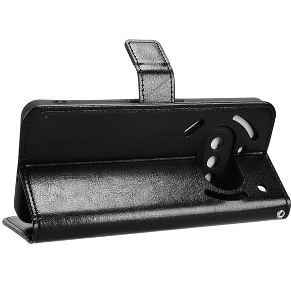Klopové pouzdro pro Nothing Phone 3A, Crazy Horse Wallet, černé