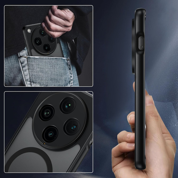 Pouzdro pro Oppo Find X8 Pro, pro MagSafe, ERBORD Matt Case, černý