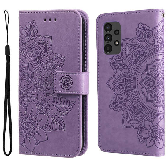 Klopové pouzdro pro Samsung Galaxy A13 4G, Mandala Flower, fialové