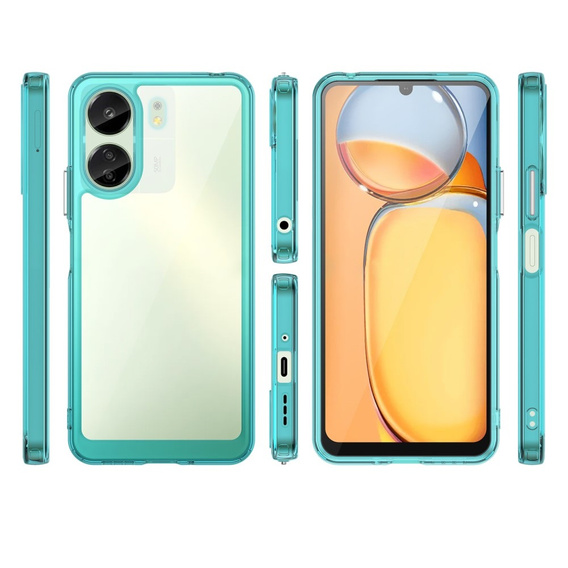 Pouzdro pro Xiaomi Redmi 13C / Poco C65, Fusion Hybrid, transparentní / modré