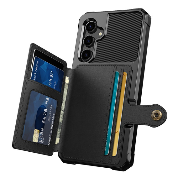Pouzdro pro Samsung Galaxy S23 FE, Card Holder Kickstand, černé