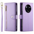 Klopové pouzdro pro Realme 14 Pro 5G, Wallet Zipper Pocket, fialové