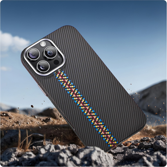 Pouzdro pro iPhone 15 Pro Max, Carbon Fiber MagSafe, černé