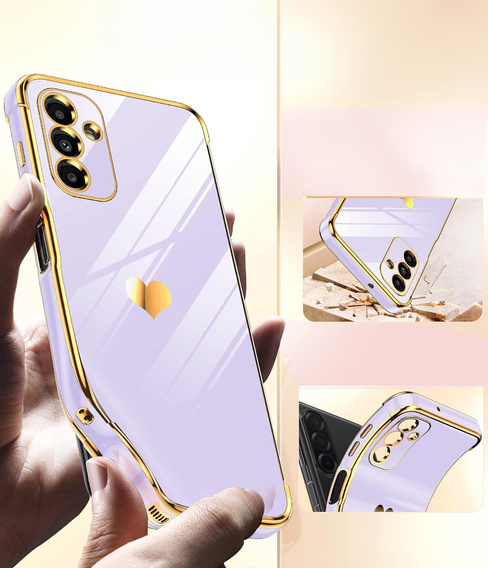 Pouzdro pro Samsung Galaxy A26, Electro heart, fialové + sklo 9H