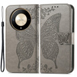Klopové pouzdro pro Honor Magic 6 Lite 5G, Butterfly, šedé