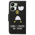Klopové pouzdro pro Xiaomi Redmi 13C / Poco C65, Wallet, Don't Touch My Phone, černé