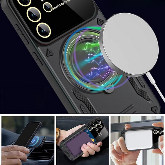Obrněné pouzdro pro Realme 12 Pro 5G / 12 Pro+ 5G, Magnetic Ring, černé