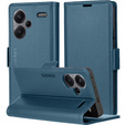 Pouzdro pro Xiaomi Redmi Note 13 Pro+, ERBORD Glossy Litchi, flipová peněženka, modré
