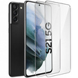 2x tvrzené sklo pro Samsung Galaxy S21, ERBORD 9H Hard Glass na displeji