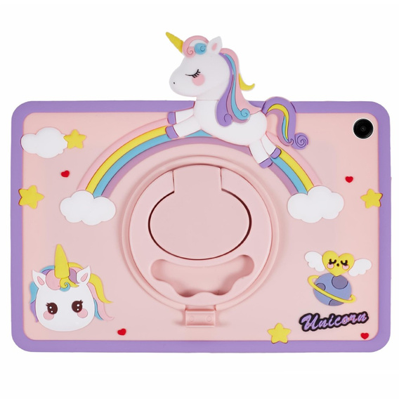 Dětské pouzdro pro Samsung Galaxy Tab A9+, Cute Patterns, se stojánkem, růžové