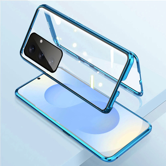 Pouzdro pro Samsung Galaxy S25, Magnetic Dual Glass, modré