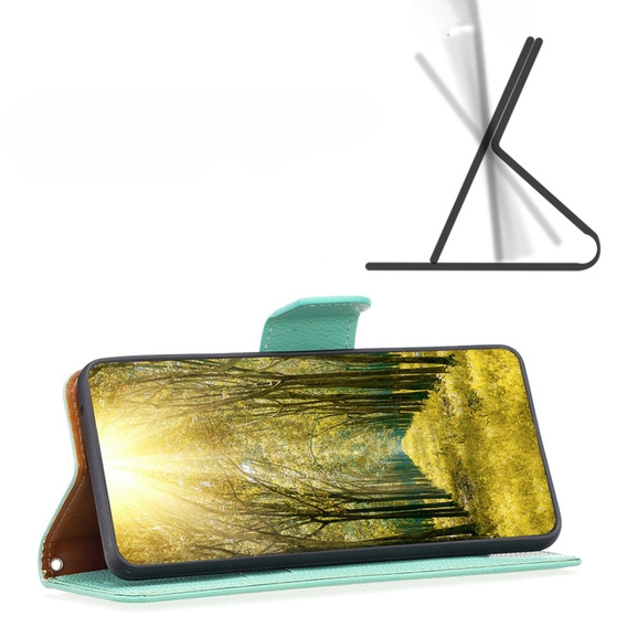 Klopové pouzdro pro Samsung Galaxy A34 5G, Wallet Litchi Magnet, zelené