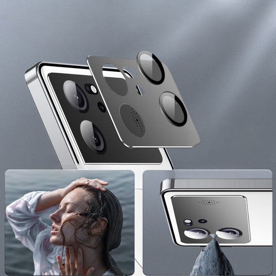 Ochranné pouzdro na fotoaparát pro Xiaomi 13T / 13T Pro, CamShield MagSafe, průhledná / stříbrná