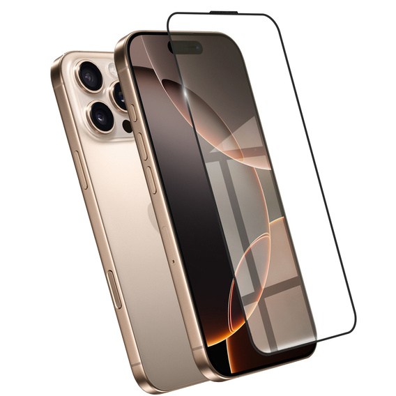 3D tvrzené sklo pro iPhone 16 Pro, černé