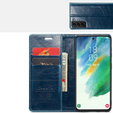 CASEME flipové pouzdro pro Samsung Galaxy S21 FE, Waxy Textured, modré