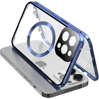 Magnetické pouzdro Dual Glass MagSafe pro iPhone 15 Pro, modré