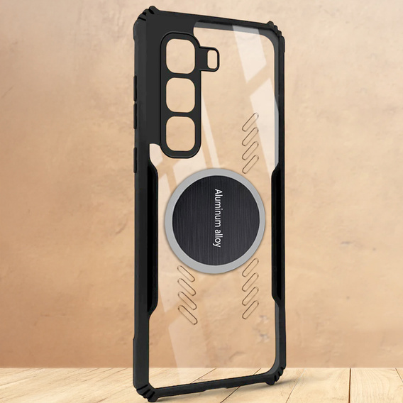Pouzdro pro Infinix Hot 50 4G, s magnetickou fólií, transparentní / černé