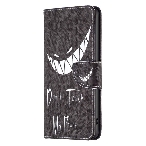 Klopové pouzdro pro Xiaomi Redmi Note 13 Pro 5G, Wallet, Don't Touch My Phone černé