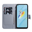 Klopové pouzdro pro Oppo A17, Wallet flowers, modré