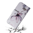 Klopové pouzdro pro Oppo A17, Wallet, kwiat, bílé