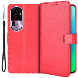 Klopové pouzdro pro Oppo Reno 10 / 10 Pro, Crazy Horse Wallet, červené