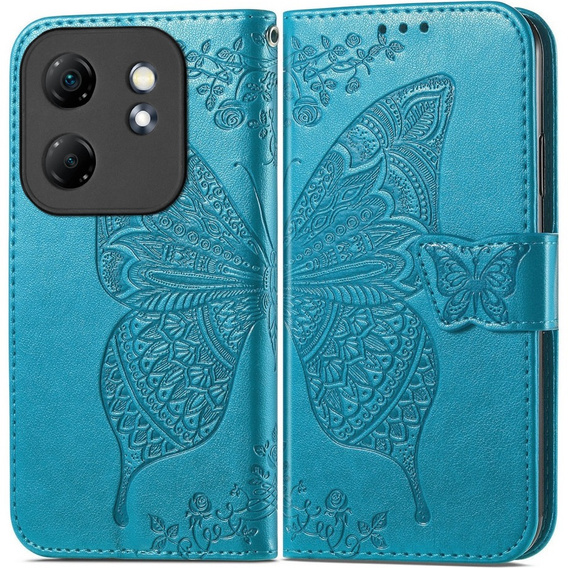 Klopové pouzdro pro Infinix Hot 50i 4G, Butterfly, modré