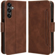 Klopové pouzdro pro Samsung Galaxy M35, Card Slot, hnědé
