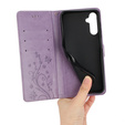 Klopové pouzdro pro Samsung Galaxy A55 5G, Wallet, Butterfly, fialové