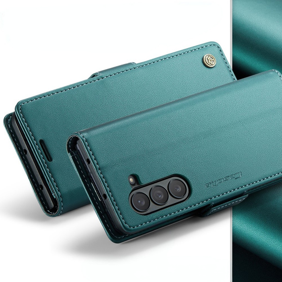Flipové pouzdro CASEME pro Samsung Galaxy Z Fold6 5G, Litchi Wallet, zelené